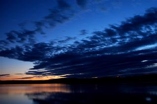 Sunrise from the shore at Lake Forest Resort, NH